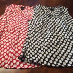 Bundle (set of 2) Polka Dot Sleeveless shirts/blouses/tank tops- S